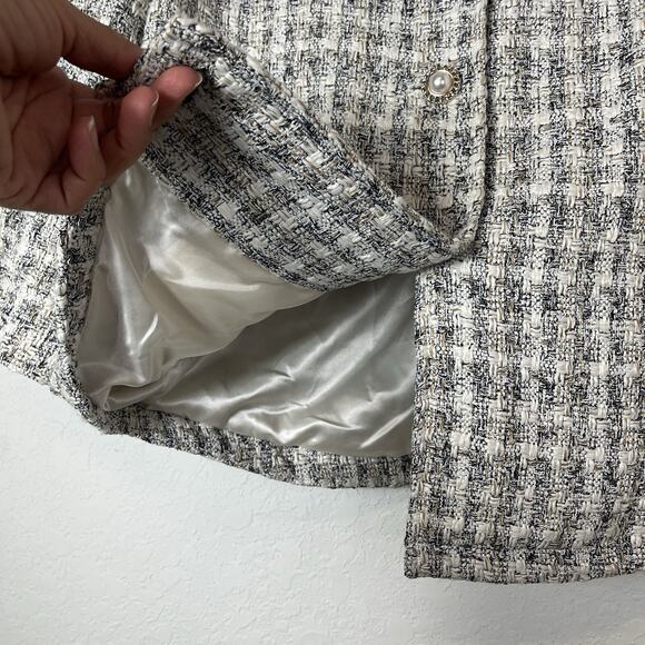 Laundry by Shelli Segal Tweed Shirt Jacket, Size S, Fully Lined, front pockets - Picture 4 of 14